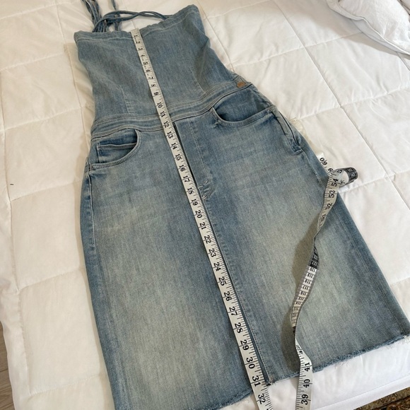 Mother Denim the Tie Back Knee Dress Fray in Tinge Size 26 - Picture 15 of 15
